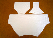裁断したショーツの生地の画像